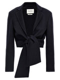 Women's Blue Wool Full-Length Jacket Clothing