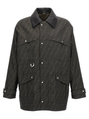 Men's Brown Polyester Full-Length Jacket Clothing