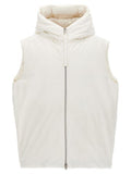 Men's White Polyester Sleeveless Jacket Clothing