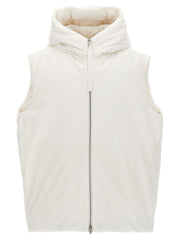 Men's White Polyester Sleeveless Jacket Clothing