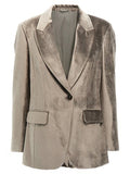 Women's Gray Cotton Blazer Clothing