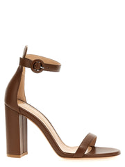 Women's Goatskin Block Heels Brown Goat Leather