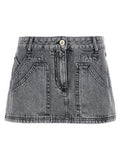 Women's Gray Cotton Long Skirt