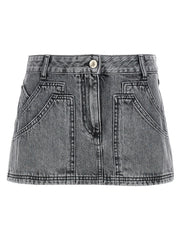 Women's Gray Cotton Long Skirt