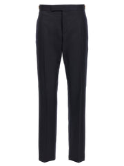 Men's Blue Wool Casual Pants