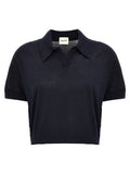 Women's Blue Wool Shortsleeve Shirt