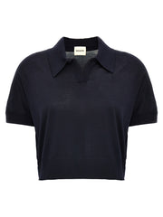 Women's Blue Wool Shortsleeve Shirt