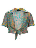 Women's Multicolor Silk Pattern Shirt