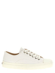 Women's White Cotton Low Top Sneakers