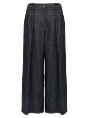 Women's Blue Cotton Casual Pants