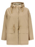 Women's Beige Cotton Parka Clothing