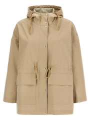 Women's Beige Cotton Parka Clothing