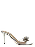 Women's Crystal-Embellished Pvc Sandal Silver Heels