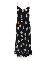 Women's Black Silk Midi Dress