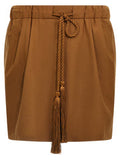 Women's Brown Virgin Wool Long Skirt