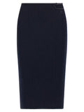 Women's Blue Viscose Midi Skirt