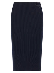 Women's Blue Viscose Midi Skirt