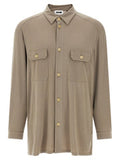 Men's Gray Polyester Blouse
