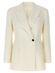 Women's White Straw Blazer Clothing