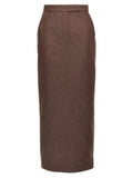 Women's Brown Cotton Mini Skirt