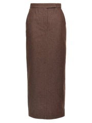 Women's Brown Cotton Mini Skirt