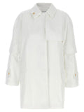 Women's White Cotton Coat Clothing