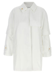 Women's White Cotton Coat Clothing