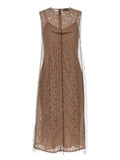 Women's Beige Cotton Midi Dress