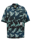 Men's Blue Rayon Blouse