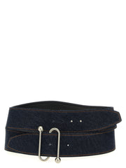 Women's Blue Cotton High-Waist Belt