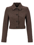 Women's Brown Cotton Blazer Clothing