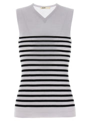 Women's Bicolor Wool Sleeveles T-Shirt