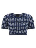 Women's Blue Viscose T-Shirt