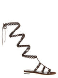 Women's Brown Goatskin Flat Sandals