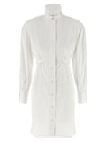 Women's White Cotton Midi Dress
