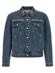 Men's Blue Polyamide Denim Jacket Clothing