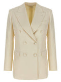 Women's White Wool Blazer Clothing