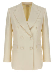 Women's White Wool Blazer Clothing