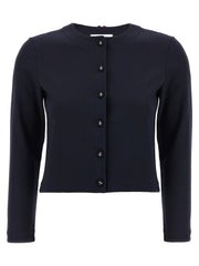 Women's Blue Viscose Cardigan Clothing