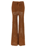 Women's Brown Cotton Flared Pants