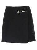 Women's Black Virgin Wool Long Skirt