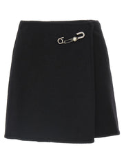 Women's Black Virgin Wool Long Skirt