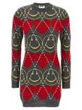 Women's Multicolor Wool Short Dress