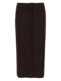 Women's Brown Wool Midi Skirt