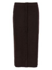 Women's Brown Wool Midi Skirt