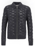 Men's Gray Virgin Wool Cardigan Clothing