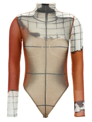 Women's Multicolor Polyamide Bodysuit Clothing