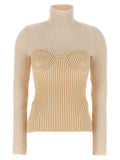 Women's Beige Merino Wool Cardigan Clothing