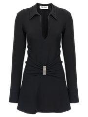 Women's Black Marabou Short Dress