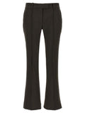 Women's Brown Virgin Wool Flared Pants